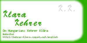 klara kehrer business card